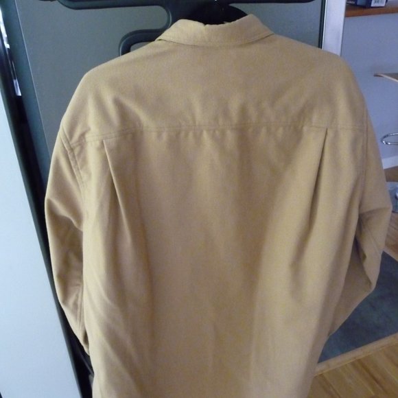LANDS END NEW MENS CAMEL OVERSIZED COTTON TWO FRONT POCKETS SHACKET SIZE LARGE - Picture 3 of 6